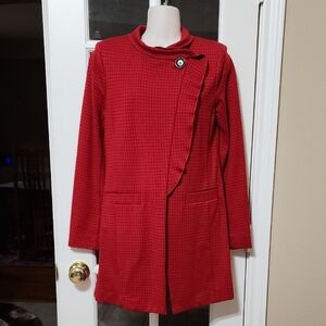 EUC CAbi #3546 Vibrant Red Coat Size XS